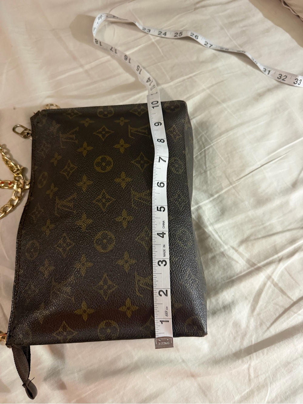 Louis Vuitton Brown Monogram Chain Crossbody Bag with Tassel - Picture 8 of 9